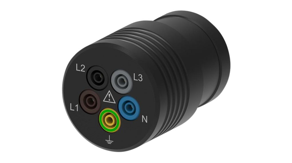 Testadapter 5x bananuttag 4 mm - CEE 16A 415VAC 415VDC Svart